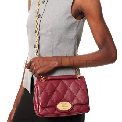 BURBERRY SMALL STRAND QUILTED LEATHER SHOULDER BAG 81112601 (20.5*16*7.5cm)